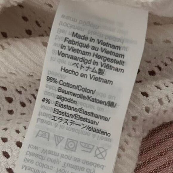 Madewell White eyelet Lace Knotted Short Sleeve Shirt – Size Small - Picture 6 of 7